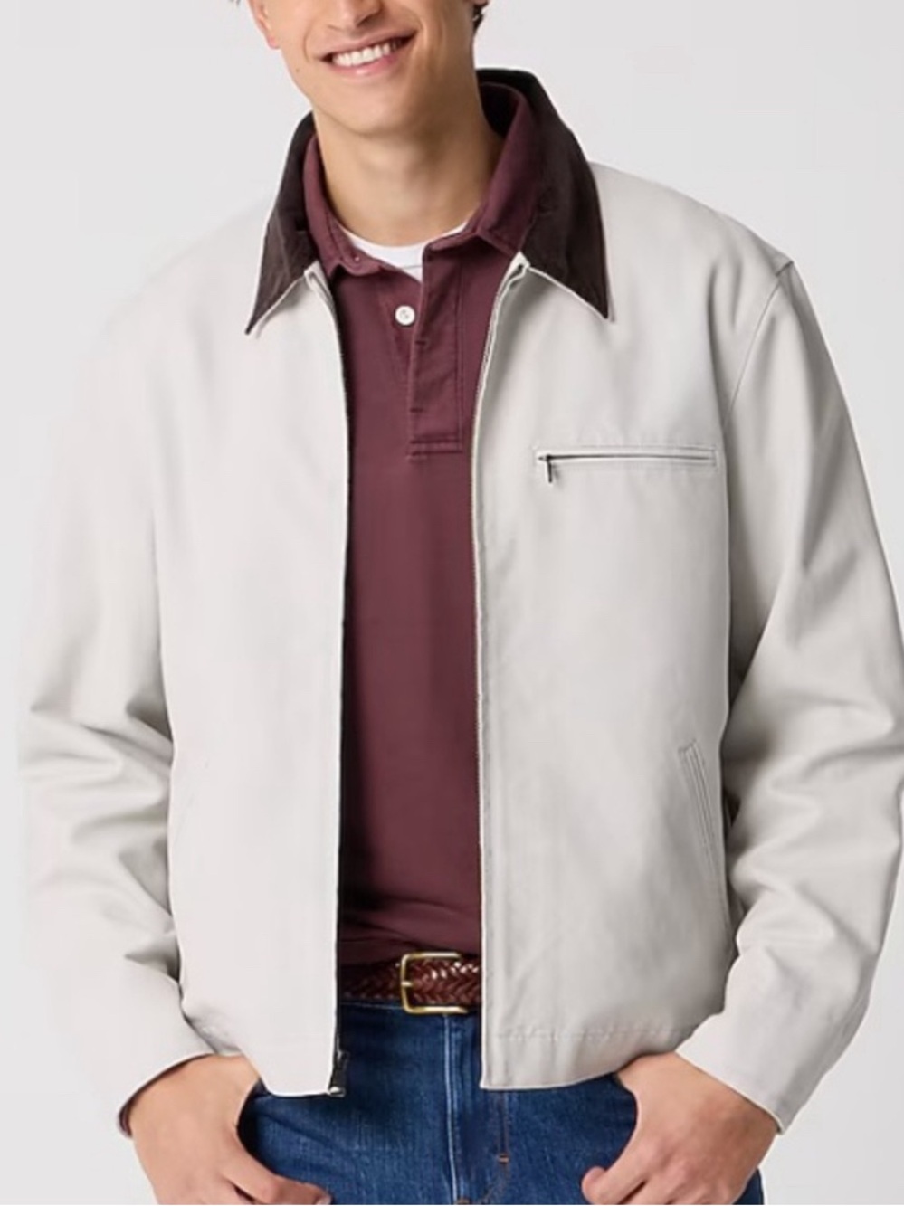J crew stone Canvas work jacket M
